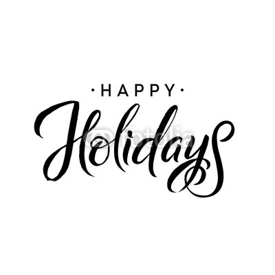 400x400 Happy Holidays Merry Christmas Calligraphy Template Greeting