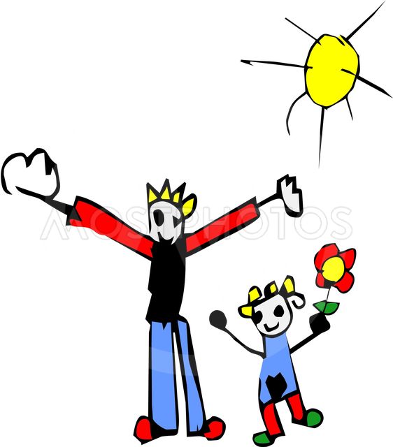 562x640 Kid Drawing Of Father And D