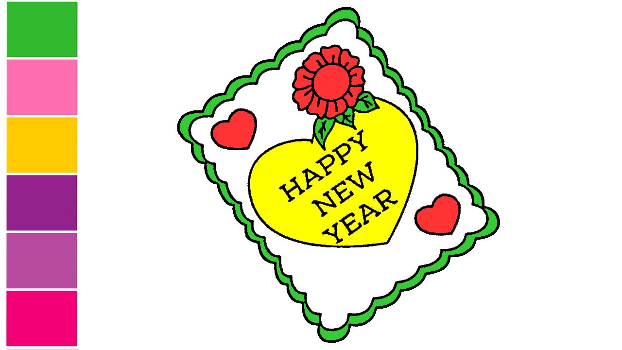 1280x720 How To Draw New Year Card