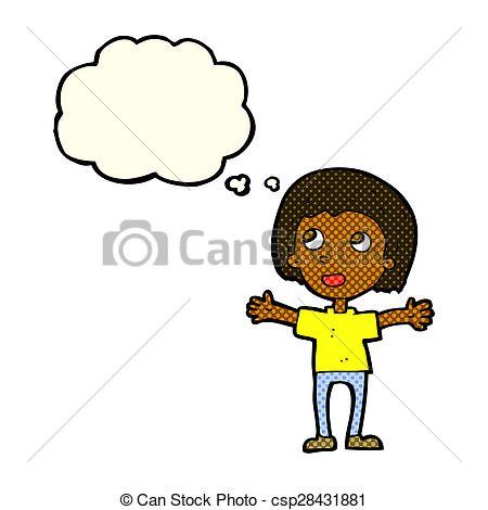 450x470 Cartoon Happy Person With Thought Bubble