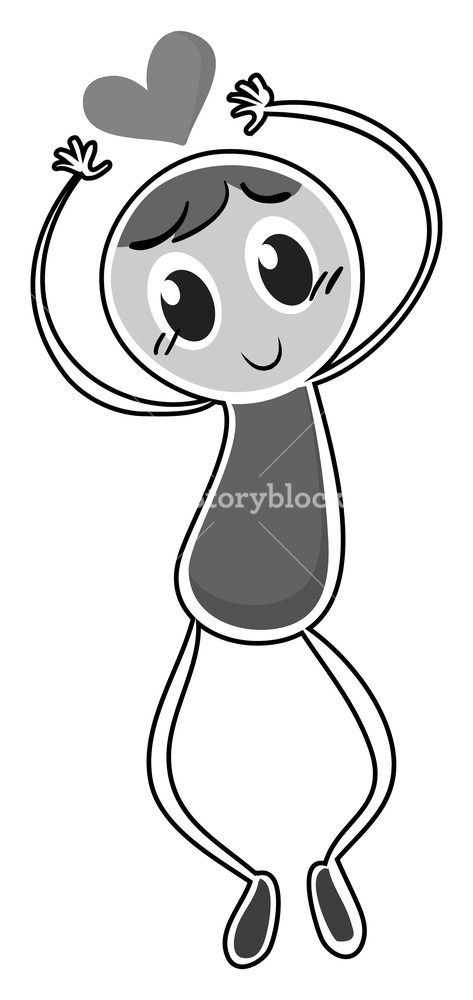 473x1000 Happy Person With Heart Shape On The Head Royalty Free Stock Image