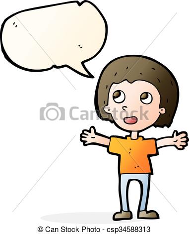 381x470 Cartoon Happy Person With Speech Bubble Vector Clip Art