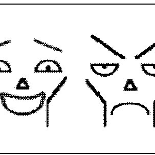 303x303 schematic neutral, happy, angry threat, and sad