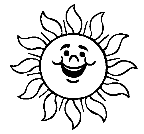 505x470 Happy Sun Coloring Page