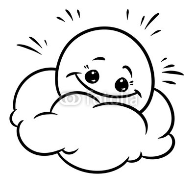 400x400 Happy Sun Cloud Weather Element Character Cartoon Illustration