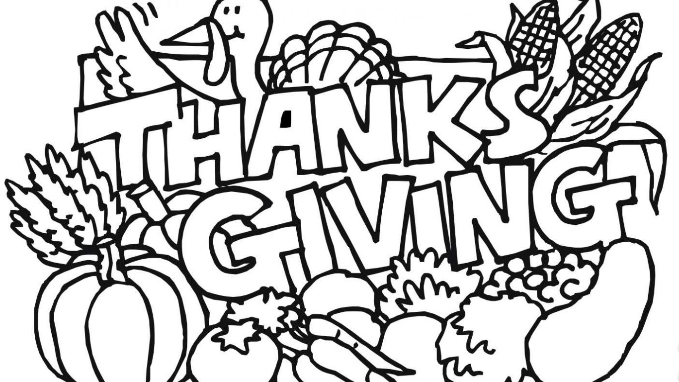 1366x768 Happyhanksgiving Coloring Pages For Preschoolers Free Pdf Color