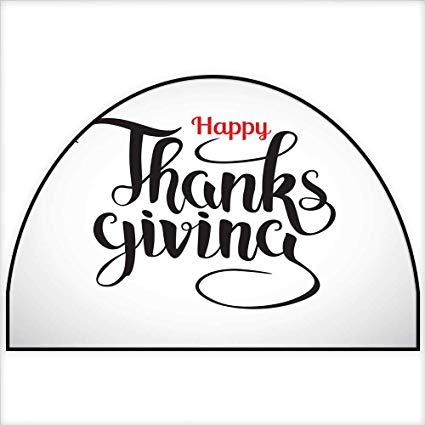 425x425 Semicircular Cushion Happy Thanksgiving Hand Drawn