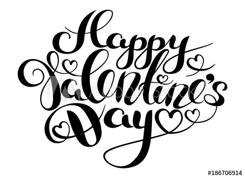 500x364 Happy Valentines Day Card Hand Drawing Vector Lettering Design