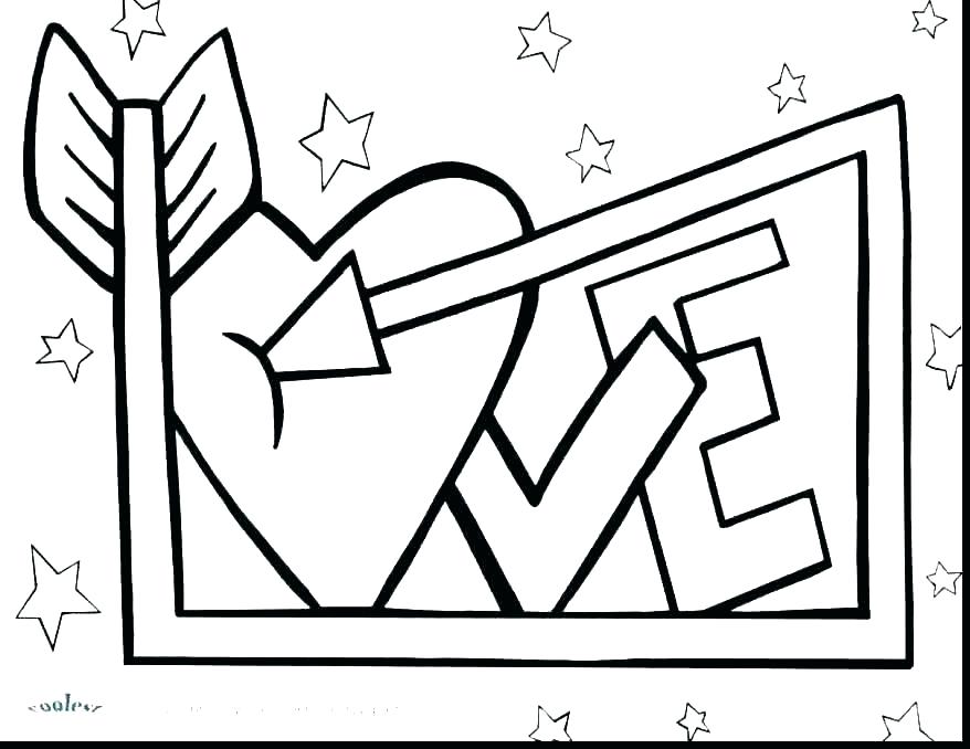 878x678 Valentines Day Card Coloring Pages Free Printable Happy Valentine