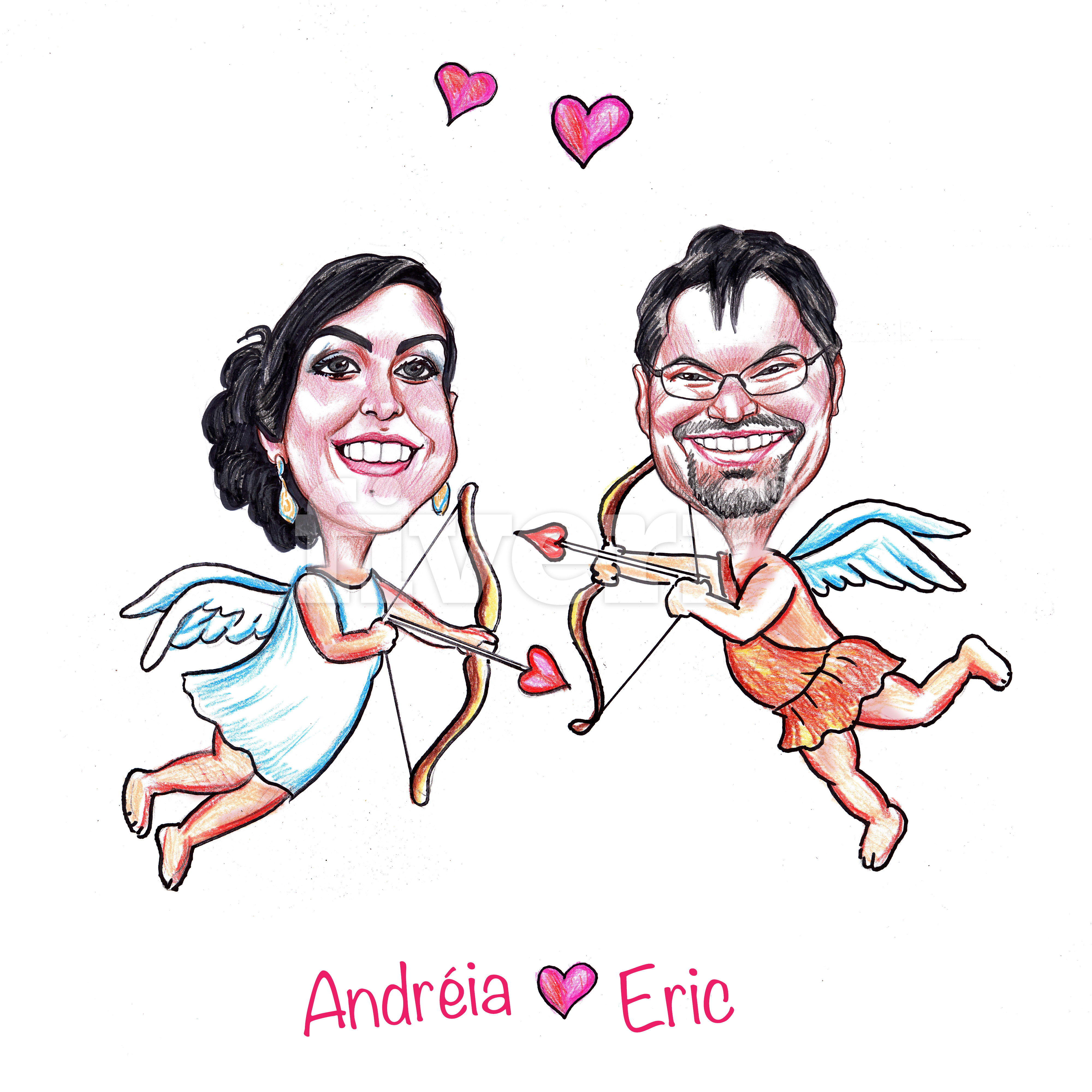 4000x4000 Draw Romantic Cupid Caricature For Valentines Day