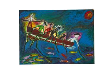 375x250 fishing on sydney harbour drawing