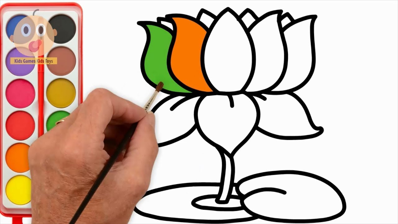 1280x720 How To Draw Lotus Learning Color With Flower Coloring Pages