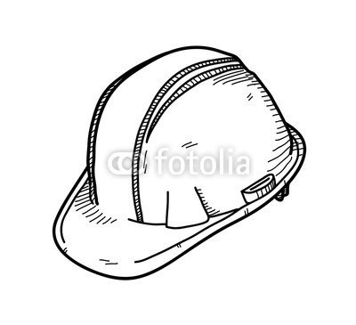 400x365 hard hat or safety hat, a hand drawn vector doodle illustration
