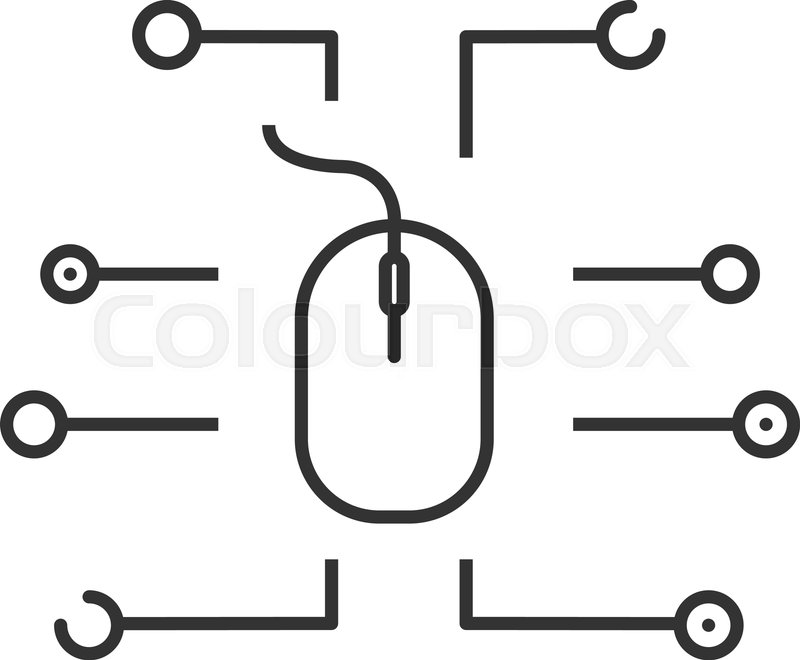 800x660 Computer Mouse Linear Icon Thin Line Stock Vector Colourbox