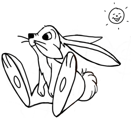 500x449 How To Draw Cartoon Bunny Rabbits And Hares With Simple Step
