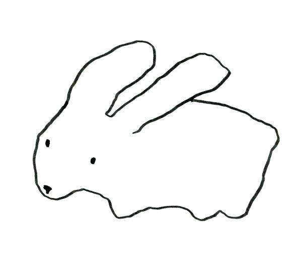 600x532 How To Draw A Simple Rabbit Description Simple Round Line