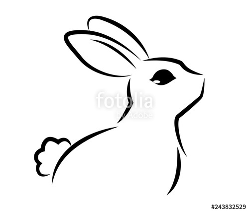 500x427 Rabbit Line Art Stock Image And Royalty Free Vector