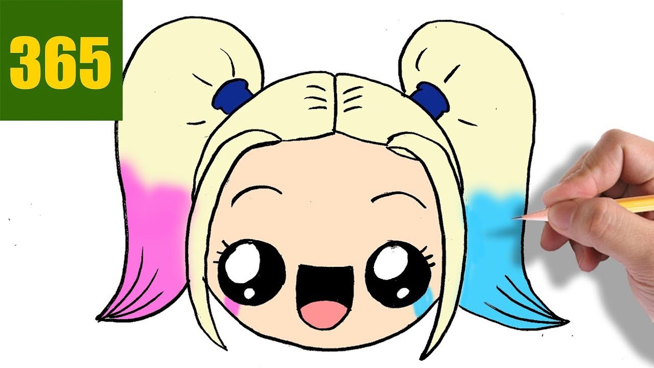 1280x720 How To Draw A Harly Quinn Cute, Easy Step