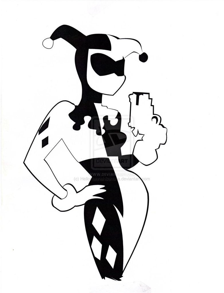 782x1022 Harley Quinn Clipart Outline, Picture