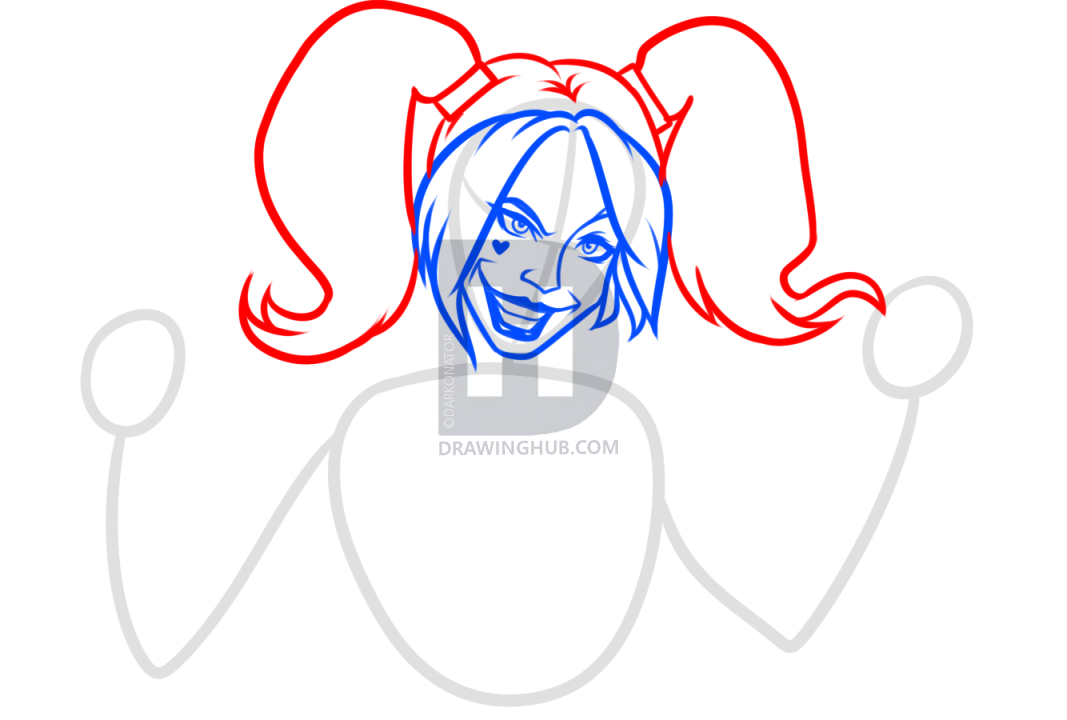 1067x720 how to draw harley quinn from suicide squad, step
