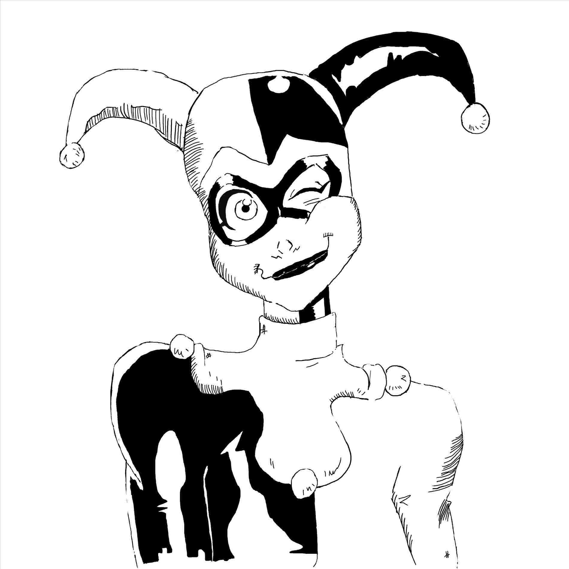 1900x1900 Harley Quinn Drawing Easy For Kids