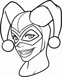 245x302 How To Draw Harley Quinn, Step