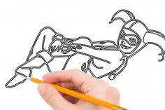 236x157 Harley Quinn Drawing Black And White Face Tutorial Arkham Easy