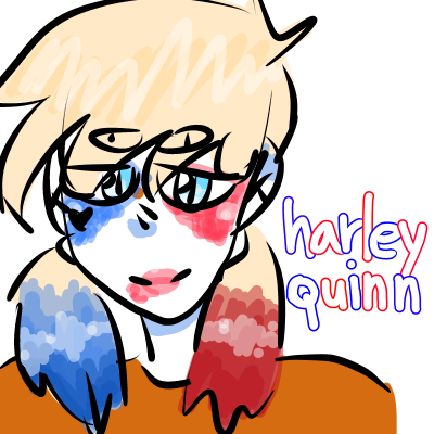 400x400 Harley Quinn Test Drawing