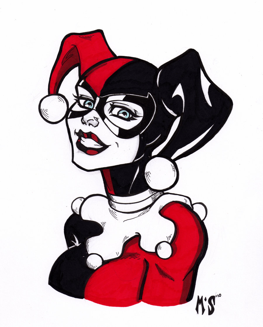 900x1118 Harley Quinn Cartoon Sketch