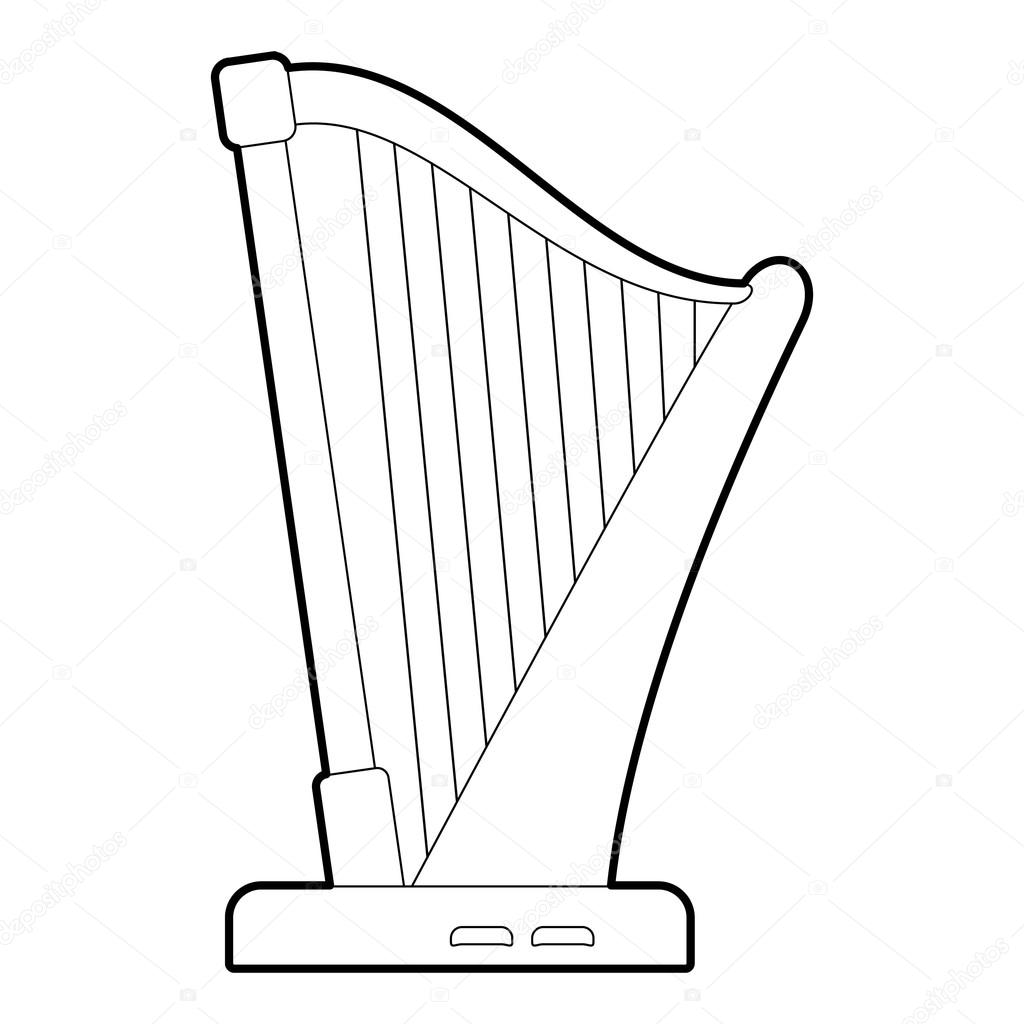 Harp Instrument Drawing : Music Project By Derick Pedenes | Dozorisozo