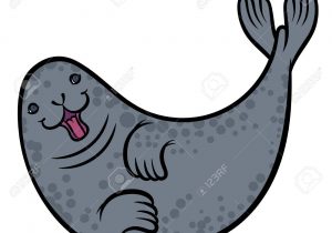 300x210 Cute Seal Drawing Cute Seal Pup Baby Harp Cartoon Character Blue