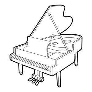 300x300 grand piano icon outline isometric illustration of grand piano