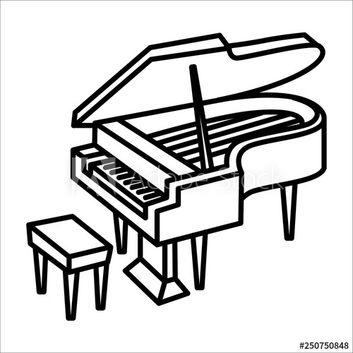 500x500 Piano Music Instrument Icon And Vector Illustration
