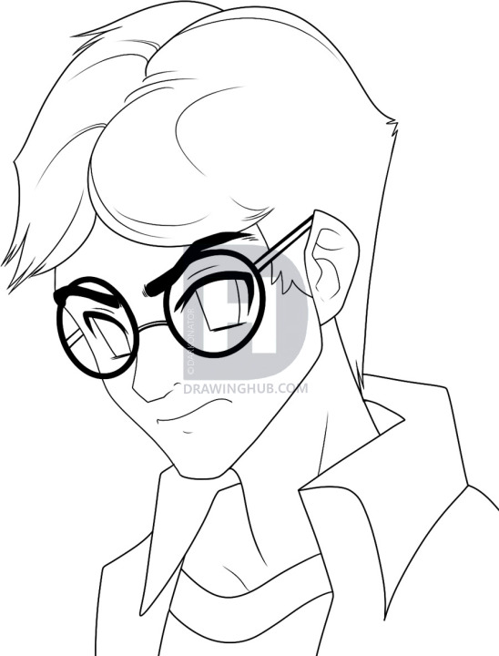 548x720 How To Draw Anime Harry Potter, Harry Potter, Step