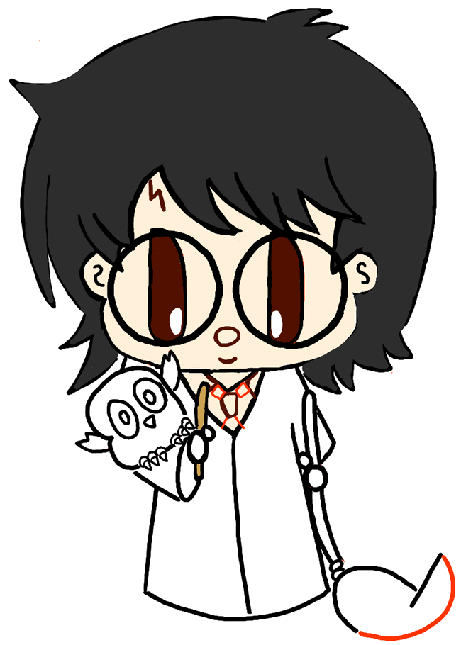 650x910 How To Draw Cute Cartoon Harry Potter And Hedwig