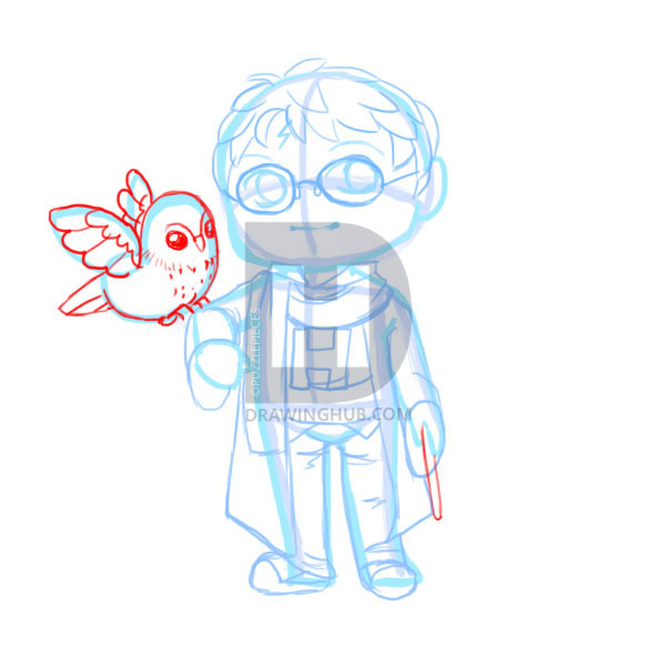 600x600 How To Draw Chibi Harry Potter, Step