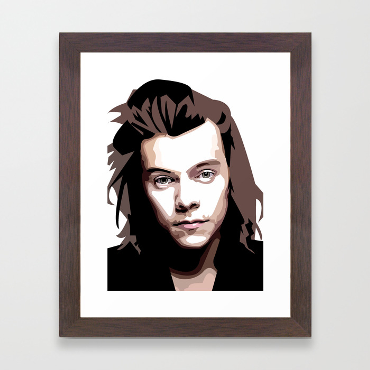 1500x1500 Harry Styles Vector Portrait Framed Art Print