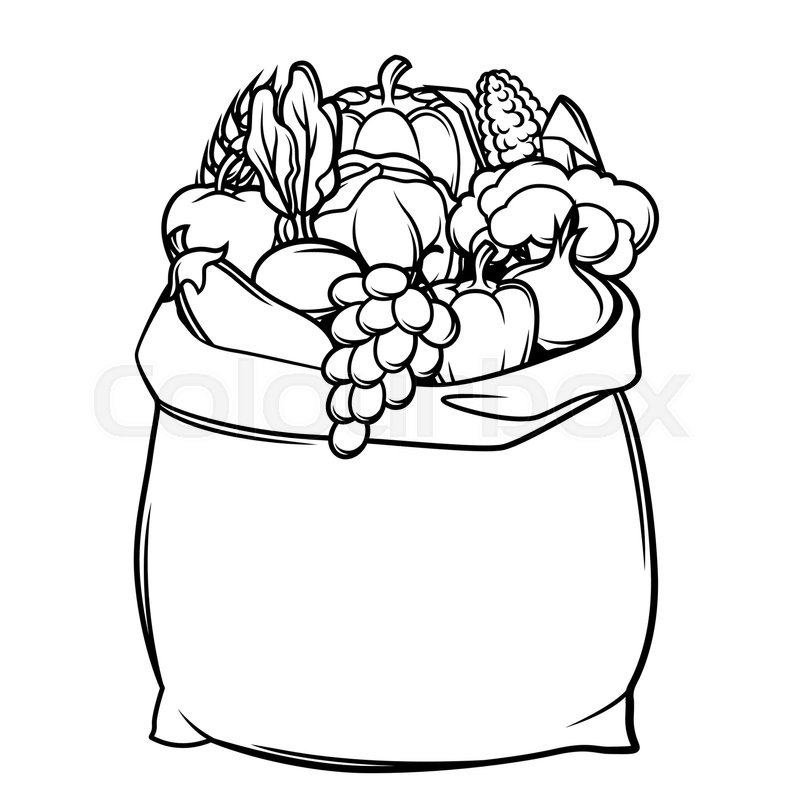 800x800 Harvest Illustration Of Bag With Stock Vector Colourbox