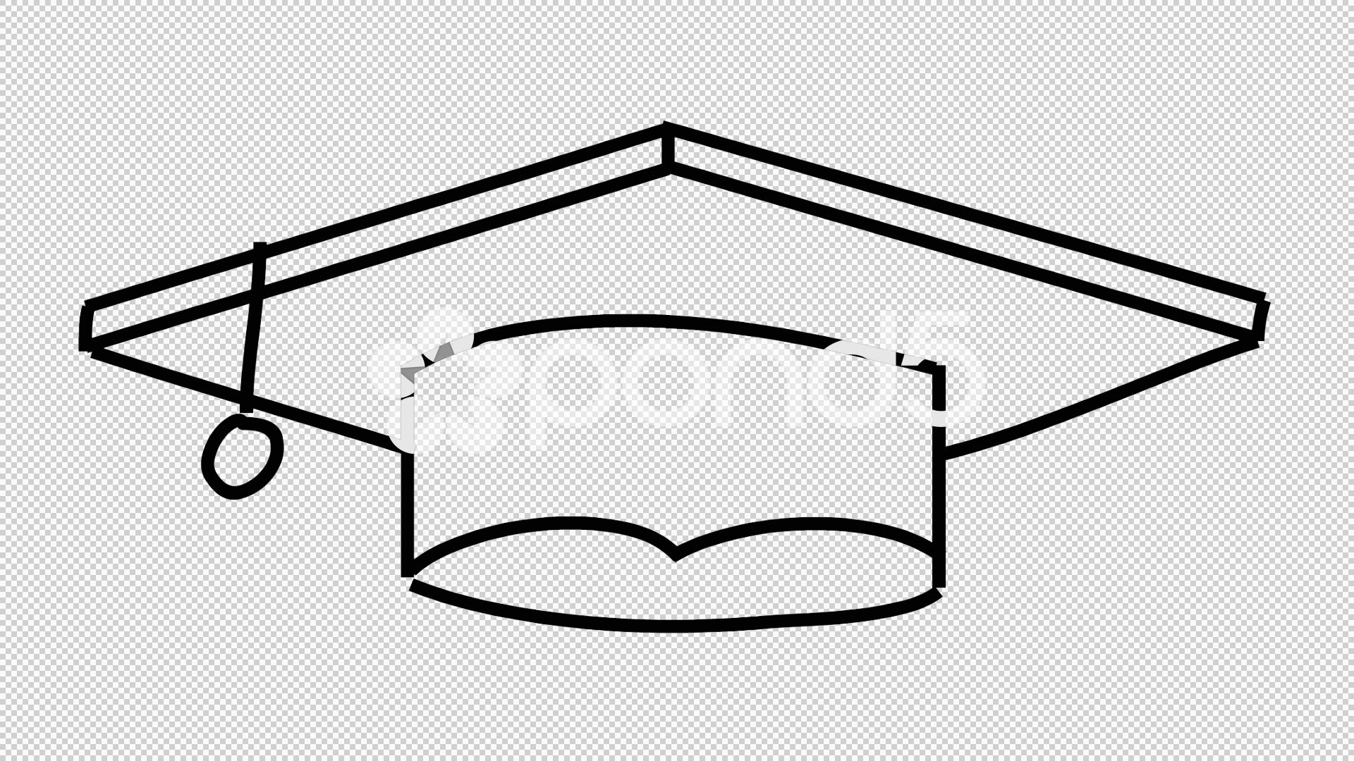 1920x1080 Video Graduation Hat Line Drawing Illustration Animation