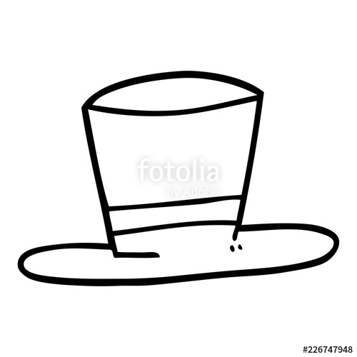 500x500 Line Drawing Cartoon Top Hat Stock Image And Royalty Free Vector