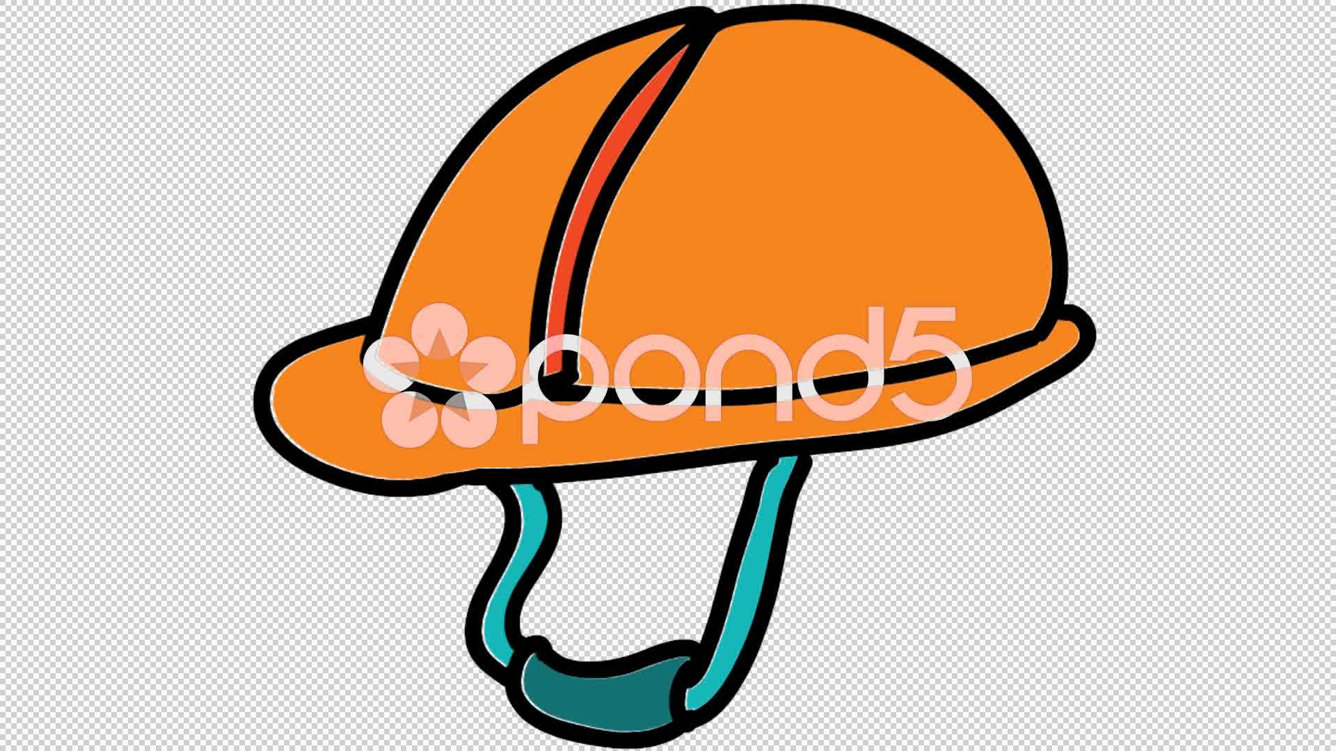 1920x1080 Construction Helmet Hat Line Drawing Animation Transparent