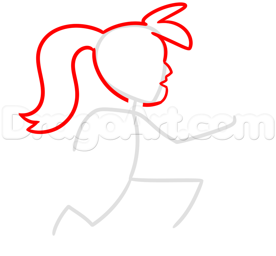 921x856 draw hatchet girl, step