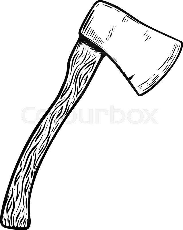 638x800 hatchet illustration on white stock vector colourbox