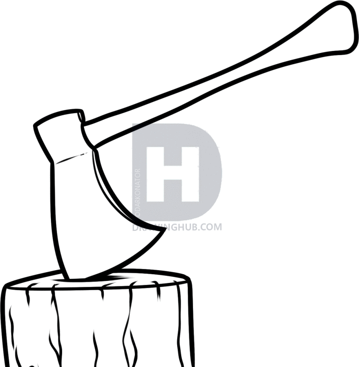 705x720 How To Draw An Axe, Step
