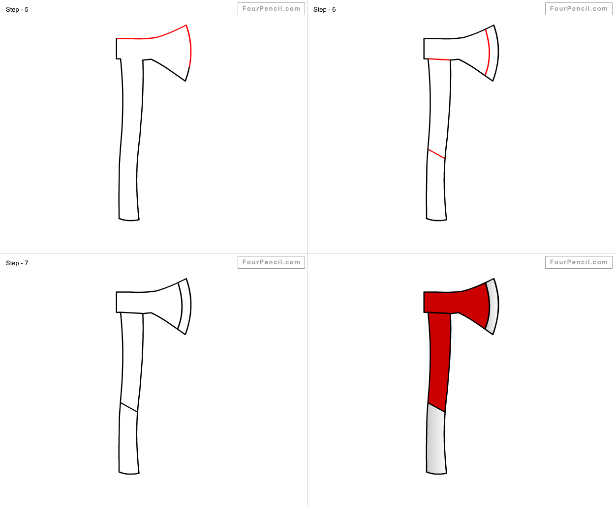 1250x1032 How To Draw Axe For Kids Step
