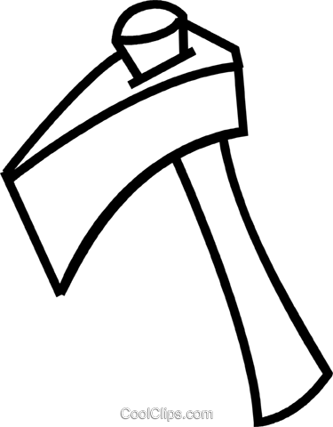 375x480 hatchet royalty free vector clip art illustration