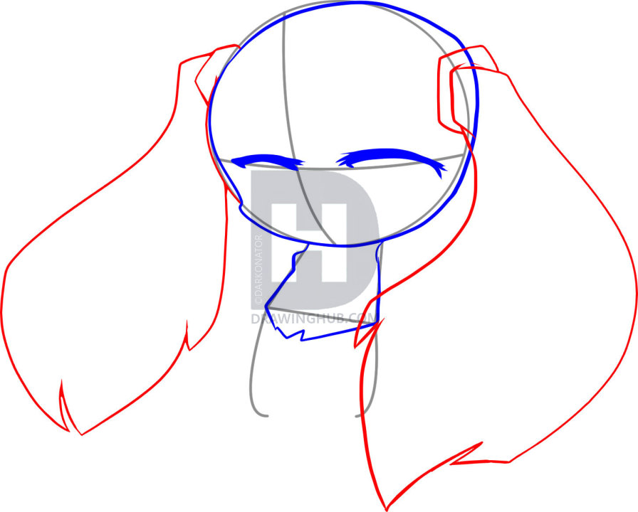 896x720 How To Draw Chibi Miku, Step