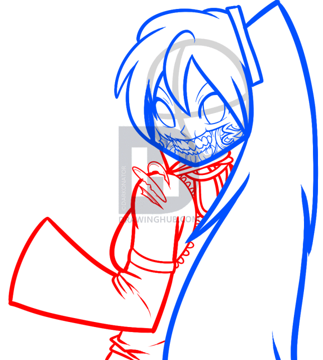 645x720 How To Draw Zombie Miku, Miku Hatsune, Step