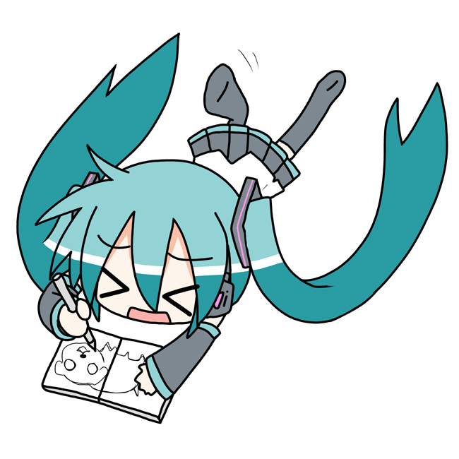 650x650 Chibi Miku, Hamo, And Hatsune Miku