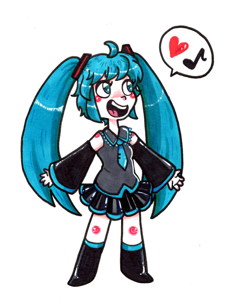 794x1060 Hatsune Miku Original Illustration Etsy